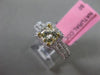 ESTATE 1.36CT WHITE & FANCY YELLOW DIAMOND 18KT 2 TONE GOLD HALO ENGAGEMENT RING