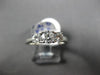 ESTATE 1.0CT ROUND CUT DIAMOND 14KT WHITE GOLD 3D THREE STONE ENGAGEMENT RING