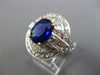 LARGE CERTIFIED 7.28CT DIAMOND & SAPPHIRE NON HEATED PLATINUM OVAL COCKTAIL RING