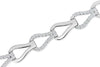 ESTATE 1.21CT DIAMOND 18KT WHITE GOLD 3D CLASSIC TEAR DROP LOVE TENNIS BRACELET