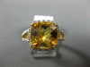 ESTATE .85CT DIAMOND & AAA EXTRA FACET CITRINE 14KT YELLOW GOLD SQUARE HALO RING