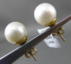 ESTATE WIDE AAA SOUTH SEA PEARL 14KT WHITE GOLD CLASSIC STUD EARRINGS 9.5mm