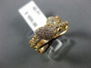 ESTATE WIDE .45CT DIAMOND 14KT ROSE GOLD 3D PAVE CRISS CROSS TEAR DROP LOVE RING