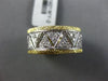 ESTATE WIDE .83CT DIAMOND 18KT 2 TONE GOLD TRIANGULAR ETERNITY ANNIVERSARY RING