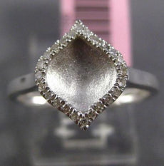 ESTATE .15CT DIAMOND 14KT WHITE GOLD HANDCRAFTED CLASSIC LEAF MATTE & SHINY RING