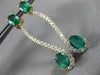 ESTATE LARGE 3.48CT DIAMOND & AAA EMERALD 14KT YELLOW GOLD 3D INFINITY EARRINGS