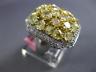 ESTATE EXTRA LARGE 5.43CT WHITE & FANCY YELLOW DIAMOND 18KT 2 TONE GOLD FUN RING