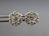 ESTATE LARGE 1.15CT DIAMOND 14KT WHITE GOLD FLOWER CLUSTER STUD EARRINGS #22438