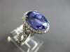 ESTATE LARGE 6.20CT DIAMOND & AAA TANZANITE 14KT WHITE GOLD HALO ENGAGEMENT RING