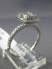 ESTATE WIDE .61CT ROUND & BAGUETTE DIAMOND 18K WHITE GOLD 3D CLUSTER SQUARE RING
