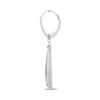 3.07CT DIAMOND & AAA WHITE TOPAZ 14KT WHITE GOLD 3D TRIANGULAR HANGING EARRINGS