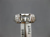 ESTATE .72CT DIAMOND 18K WHITE GOLD 3D V SHAPE SEMI MOUNT ENGAGEMENT RING #15731