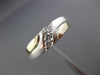 ESTATE .10CT DIAMOND 14KT WHITE & YELLOW GOLD 3D THREE STONE MENS WEDDING RING