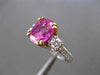 ESTATE 3.73CT DIAMOND & PINK SAPPHIRE 18KT TWO TONE GOLD 3 STONE ENGAGEMENT RING