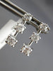 ESTATE .50CT DIAMOND 14K WHITE GOLD PAST PRESENT FUTURE JOURNEY HANGING EARRINGS