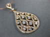 ESTATE LARGE .90CT DIAMOND 14KT ROSE GOLD TEAR DROP OPEN FILIGREE ETOILE PENDANT