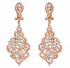 ESTATE LARGE 2.78CT DIAMOND 14K ROSE GOLD OPEN FILIGREE FLOWER HANGING EARRINGS