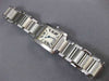 ESTATE CARTIER .05CT AAA ROUND SAPPHIRE STAINLESS STEEL 3D CLASSIC SQUARE WATCH