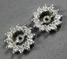 ESTATE .60CT ROUND DIAMOND 14KT WHITE GOLD 3D CLASSIC JACKET EARRINGS #21135