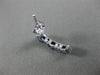 ESTATE 2.7CT DIAMOND & AAA SAPPHIRE 14K WHITE GOLD ROUND & OVAL HANGING EARRINGS