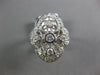 ESTATE WIDE .54CT DIAMOND 14KT WHITE GOLD FILIGREE THREE STONE ANNIVERSARY RING