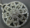 ESTATE LARGE 3.38CT DIAMOND 14KT WHITE GOLD 3D CIRCULAR FLOWER SNOWFLAKE PENDANT