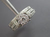 ESTATE WIDE .50CT DIAMOND 14KT WHITE GOLD 3D ROUND FILIGREE ENGAGEMENT RING SET