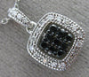 ESTATE .30CT WHITE & BLACK DIAMOND 14KT WHITE GOLD 3D SQUARE FILIGREE PENDANT