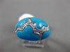 ESTATE .06CT DIAMOND & AAA TURQUOISE 14KT WHITE GOLD 3D CLOUD DESIGN FUN RING