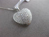 ESTATE .59CT DIAMOND 18KT WHITE GOLD CLASSIC PUFF HEART FLOATING PENDANT & CHAIN