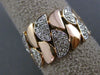 ESTATE WIDE .33CT DIAMOND 14KT WHITE & ROSE GOLD 3D HANDCRAFTED SEMI CIRCLE RING