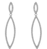 .45CT DIAMOND 14KT WHITE GOLD INFINITY OPEN MARQUISE SHAPE LEAF HANGING EARRINGS