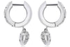ESTATE .22CT DIAMOND 14KT WHITE GOLD 3D PAVE PUFF HEART LEVERBACK EARRINGS