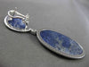 ESTATE LARGE 1.80CTW DIAMOND & FANCY BLUE SODALITE 14KT WHITE GOLD DROP EARRINGS