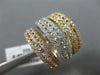 ESTATE EXTRA LARGE 2.62CT DIAMOND 18KT TRI COLOR GOLD MULTI ROW ANNIVERSARY RING