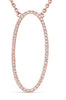 ESTATE .22CT ROUND CUT DIAMOND 18KT ROSE GOLD 3D CLASSIC OPEN OVAL LOVE NECKLACE