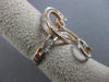 ESTATE LARGE .85CT DIAMOND 18K WHITE & ROSE GOLD DOUBLE ROW MULTI SWIRL FUN RING