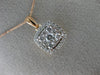 ESTATE .50CT DIAMOND 14KT WHITE & ROSE GOLD CLUSTER HALO SQUARE FLOATING PENDANT