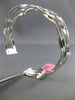 ESTATE LARGE .40CT DIAMOND 14K WHITE GOLD MULTI ROW SWIRL ETOILE BANGLE BRACELET