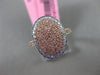 ESTATE WIDE .43CT WHITE & PINK DIAMOND 18KT WHITE & ROSE GOLD OVAL CLASSIC RING