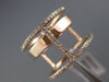 ESTATE LARGE .28CT DIAMOND 14K ROSE GOLD 3D MULTI ROW OPEN CROSS TRIPLE BAR RING
