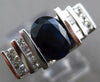 ESTATE WIDE 1.85CT DIAMOND & AAA SAPPHIRE 14K WHITE GOLD 3D ENGAGEMENT LOVE RING