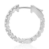 ESTATE 1.27CT DIAMOND 14KT WHITE GOLD 3D INSIDE OUT LUCIDA HUGGIE HOOP EARRINGS