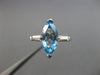 ESTATE 2.25CT DIAMOND & AAA BLUE TOPAZ 14K WHITE GOLD 3D 3 STONE ENGAGEMENT RING