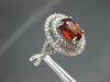 ESTATE LARGE 3.12CT DIAMOND & AAA ORANGE SAPPHIRE 14K WHITE GOLD ENGAGEMENT RING