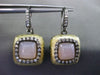 ESTATE .60CT DIAMOND PINK QUARTZ 14K BLACK YELLOW GOLD FILIGREE HANGING EARRINGS