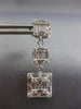 ESTATE LARGE 1.73CT DIAMOND 18KT WHITE GOLD 3D INVISIBLE STUD HANGING EARRINGS