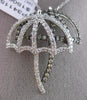 ESTATE LARGE 1.45CT DIAMOND 14KT WHITE & BLACK GOLD 3D DOUBLE UMBRELLA PENDANT