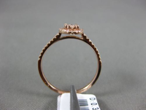 ESTATE .31CT DIAMOND 14K ROSE GOLD CLUSTER OVAL HALO SEMI ETERNITY PROMISE RING