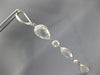 ESTATE EXTRA LARGE AAA CRYSTAL 14KT WHITE GOLD 3D MULTI SHAPE HANGING EARRINGS